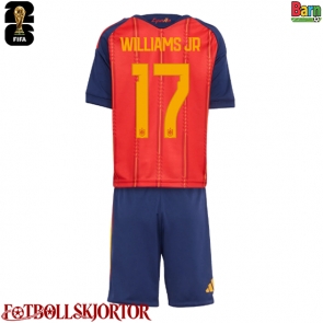 Spanien Nico Williams #17 Hemmakläder Barn VM 2026 Kortärmad (+ Korta byxor)